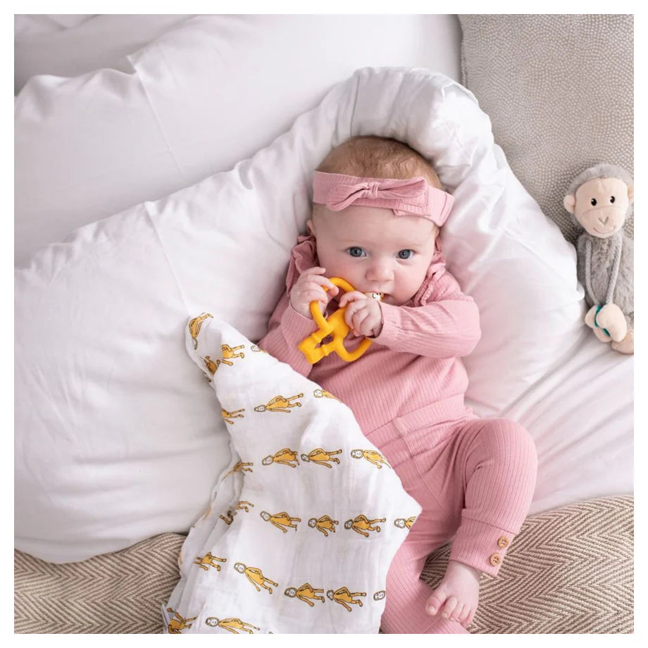Matchstick Monkey Animal Teether & Muslin Gift Set Lion Matchstick Monkey Animal Teether & Muslin Gift Set Lion