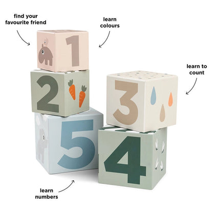 Done By Deer Stacking Cubes 5 Pcs Deer Friends (Colour Mix)