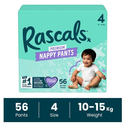 Rascals Training Diaper Pants (10–15 kg, 56 Count)