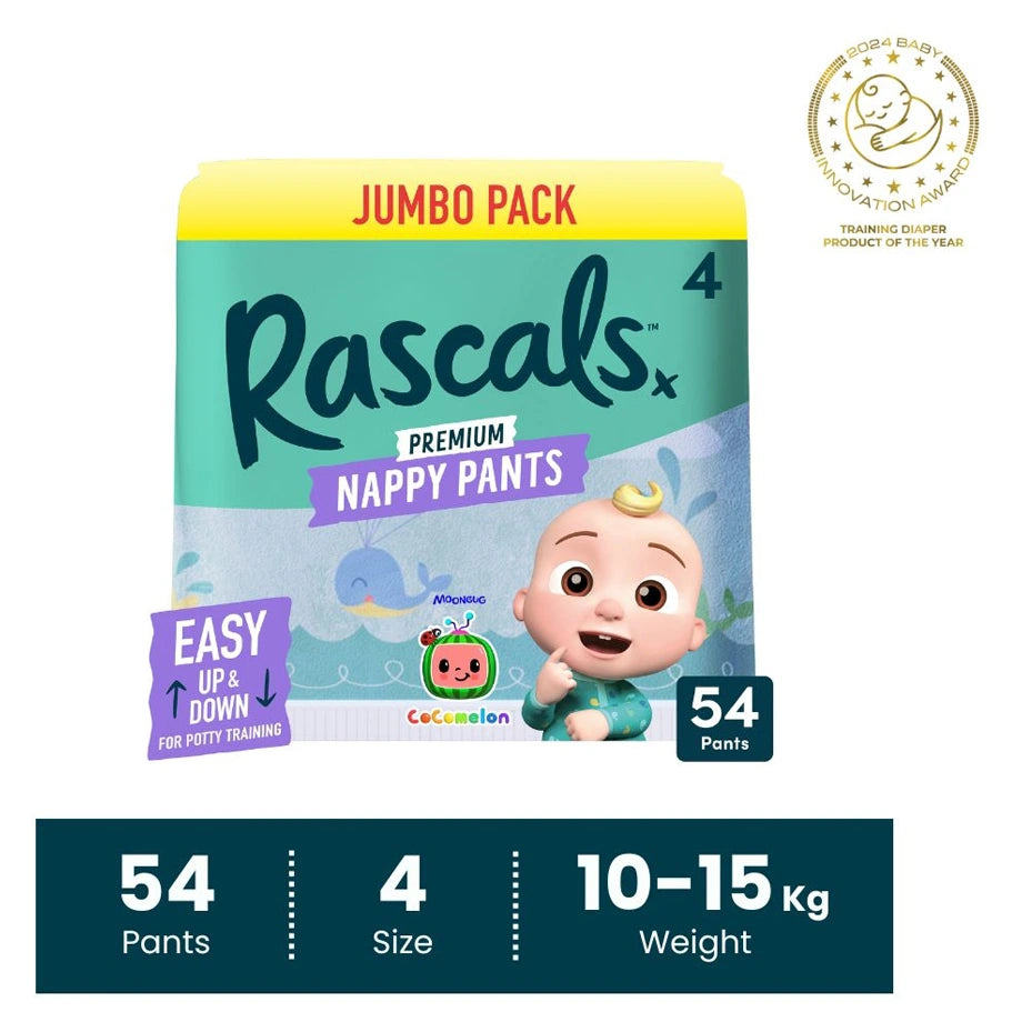 Rascals Training Diaper Pants Cocomelon Edition Jumbo Box (10–15 kg, 54 Count)