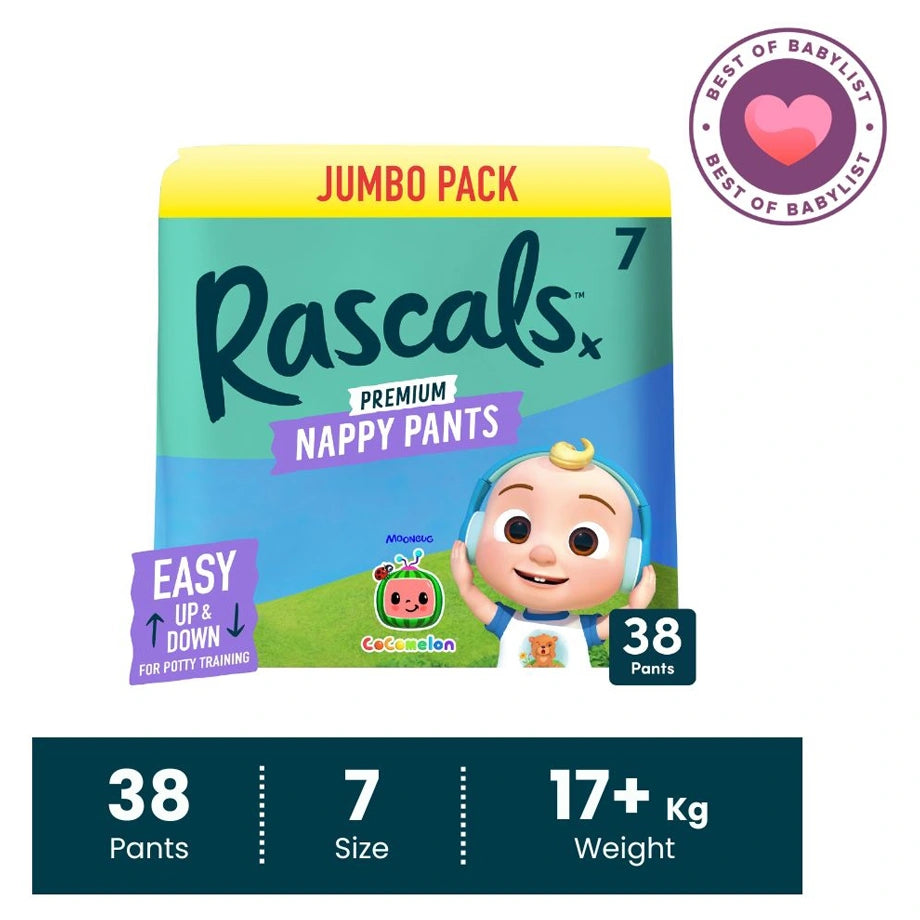 Rascals Training Diaper Pants Cocomelon Edition Jumbo Box (17+ kg, 38 Count)