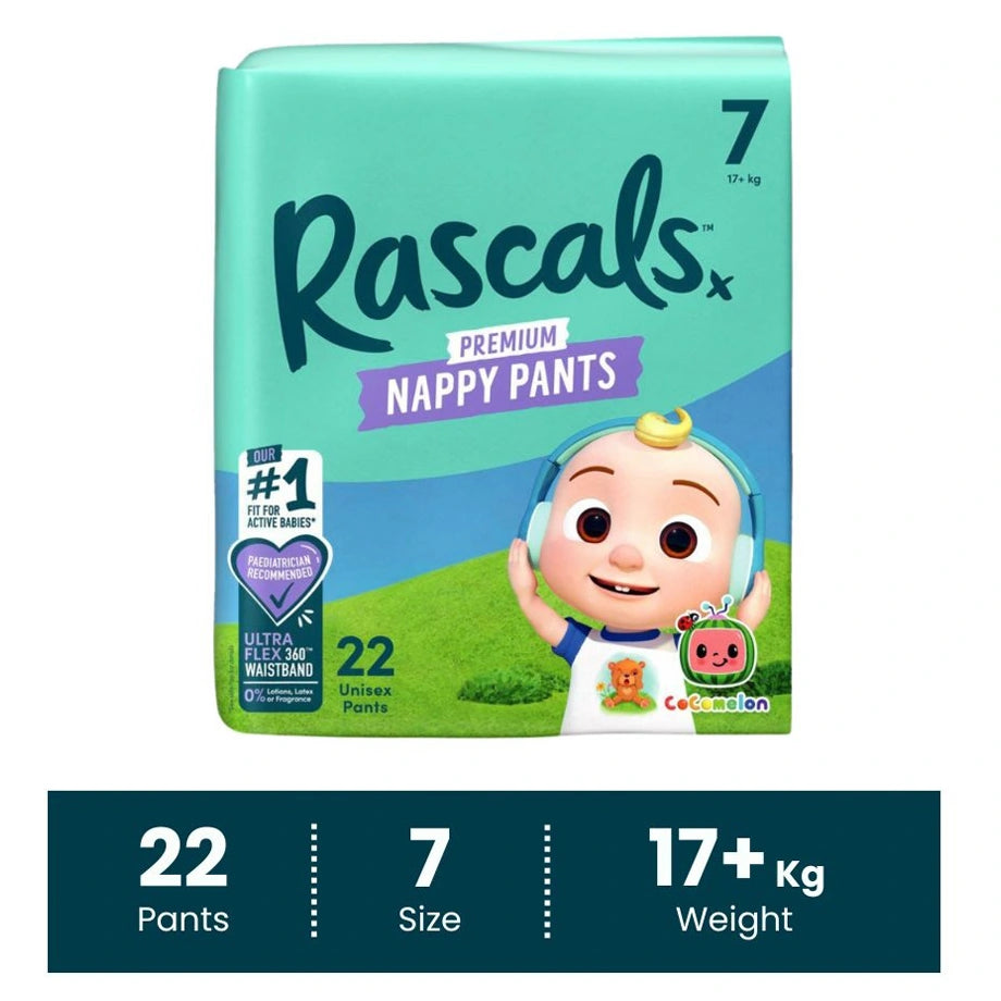 Rascals Training Diaper Pants Cocomelon Edition Size 7 (17+ kg, 22 Count)
