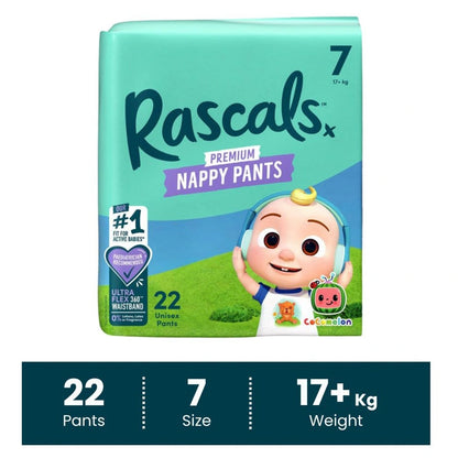 Rascals Training Diaper Pants Cocomelon Edition Size 7 (17+ kg, 22 Count)