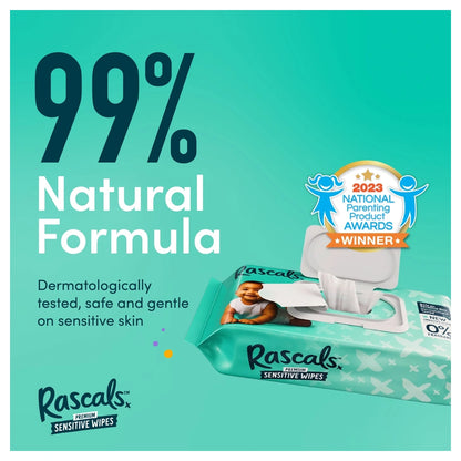 Rascals Premium Baby Sensitive Wipes (640 Count, 8 x 80)