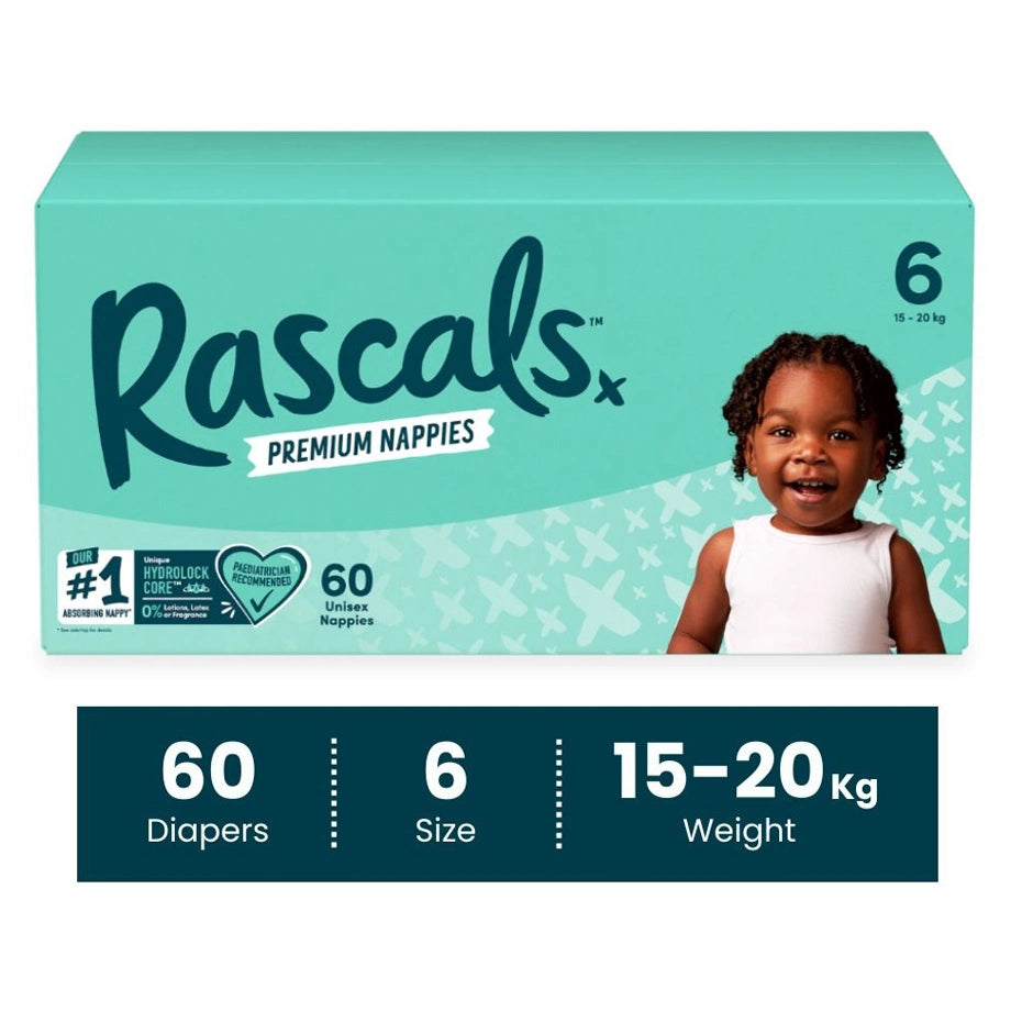 Rascals Premium Baby Diapers Jumbo Box (15–20 kg, 60 Count)