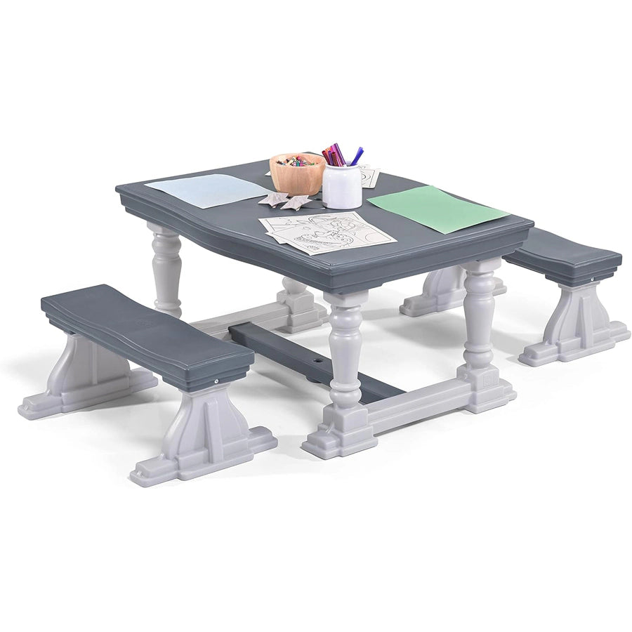 Step2 3 Piece Farmhouse Table - Bench Set - Kraft Carton