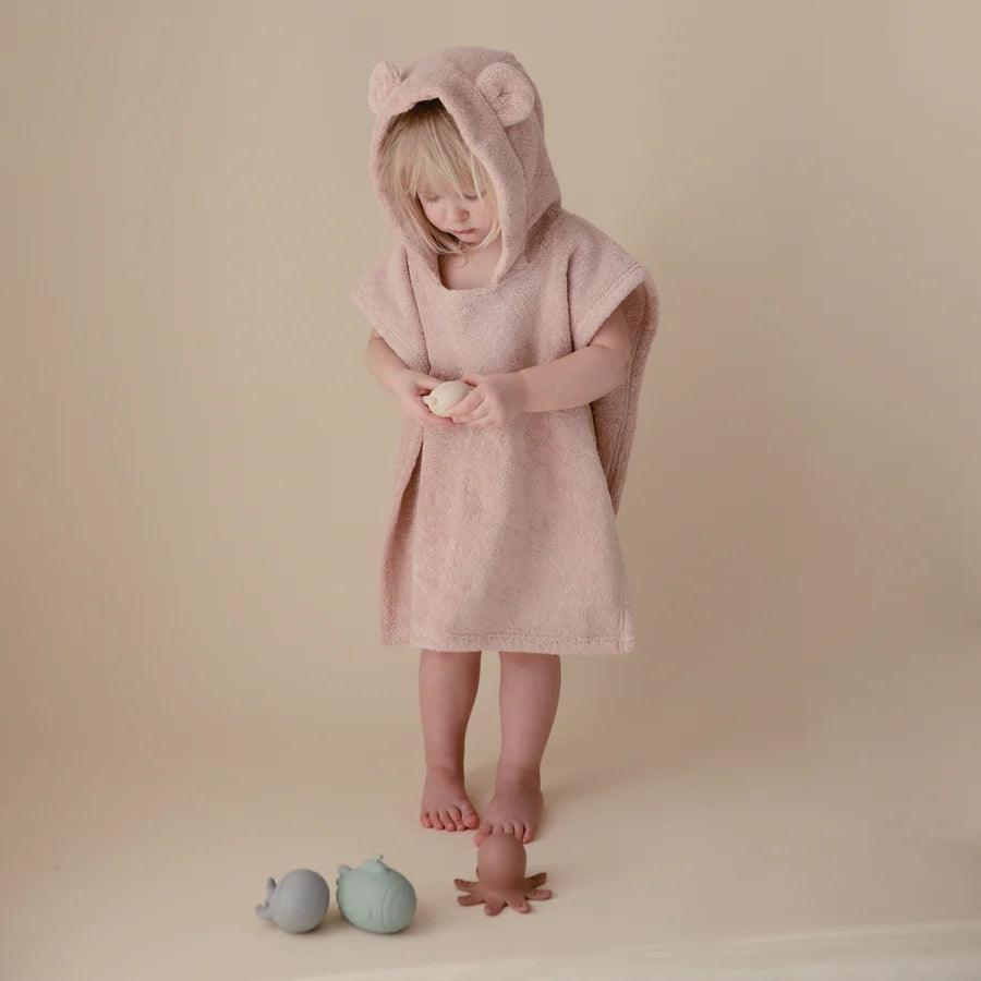 Mushie Poncho Towel Bear (Blush)