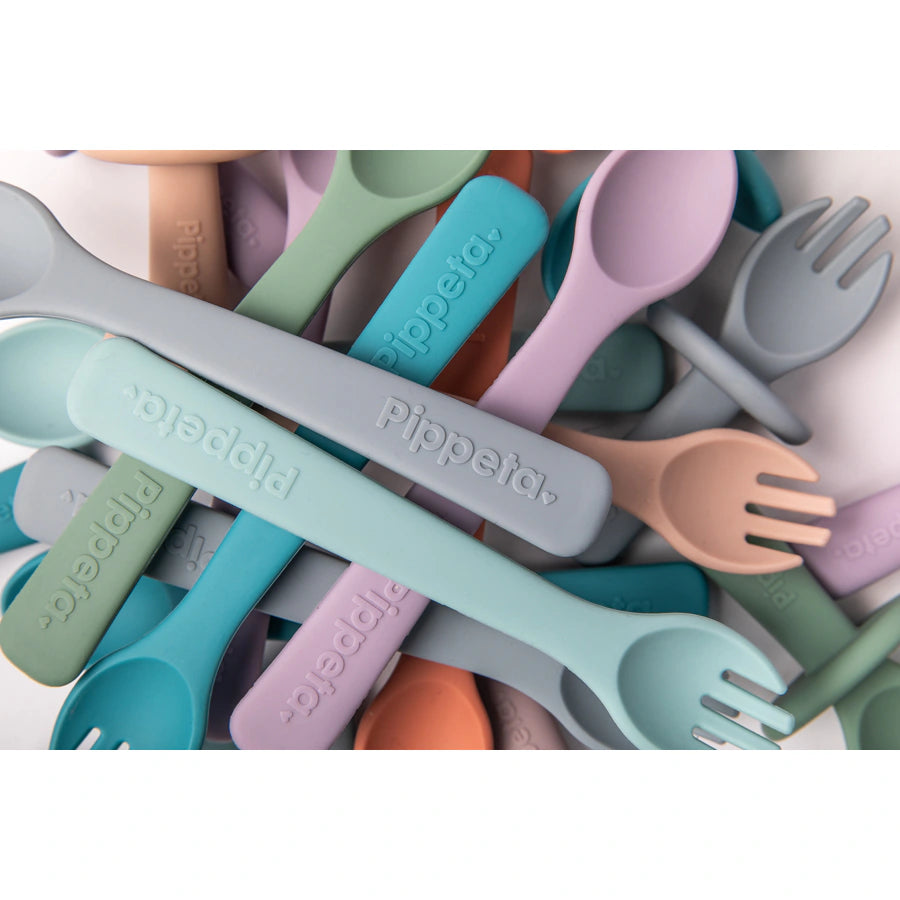 Pippeta Silicone Spoon & Fork (Lilac) Pippeta Silicone Spoon & Fork (Lilac)