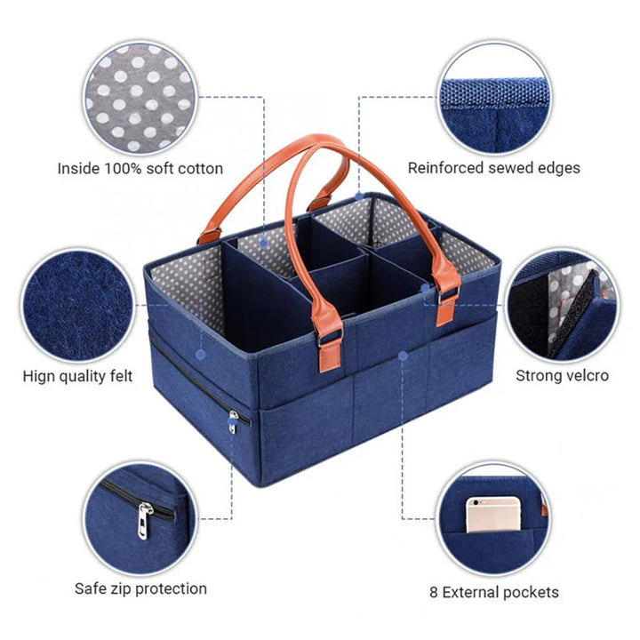 Little Story Premium Diaper Caddy (Blue)