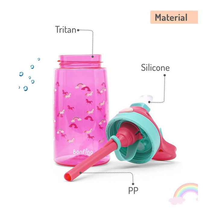 Bonfino Unicorn Tritan Water Bottle (Pink)