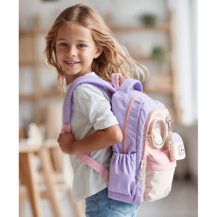Bonfino Backpack 19 "(Purple and Beige)