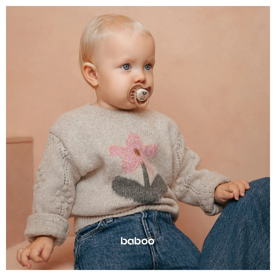 Baboo Silicone Symmetrical Baby Pacifier with Sterilizer Box Au Naturale (2 pcs)