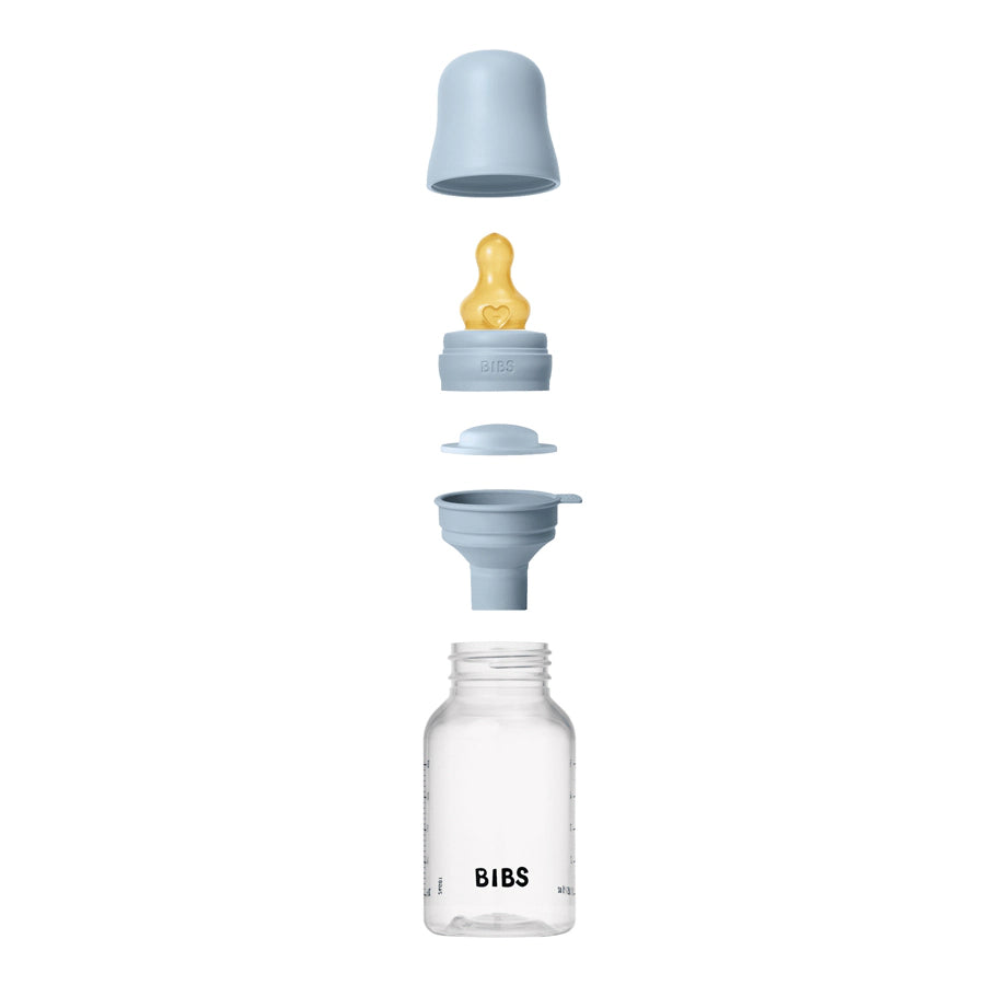 Bibs Baby Bottle Round Latex 1 Pack 150 ml Slow Flow Baby Blue