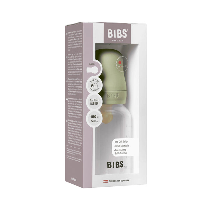 Bibs Baby Bottle Round Latex 1 Pack 150 ml Slow Flow Sage