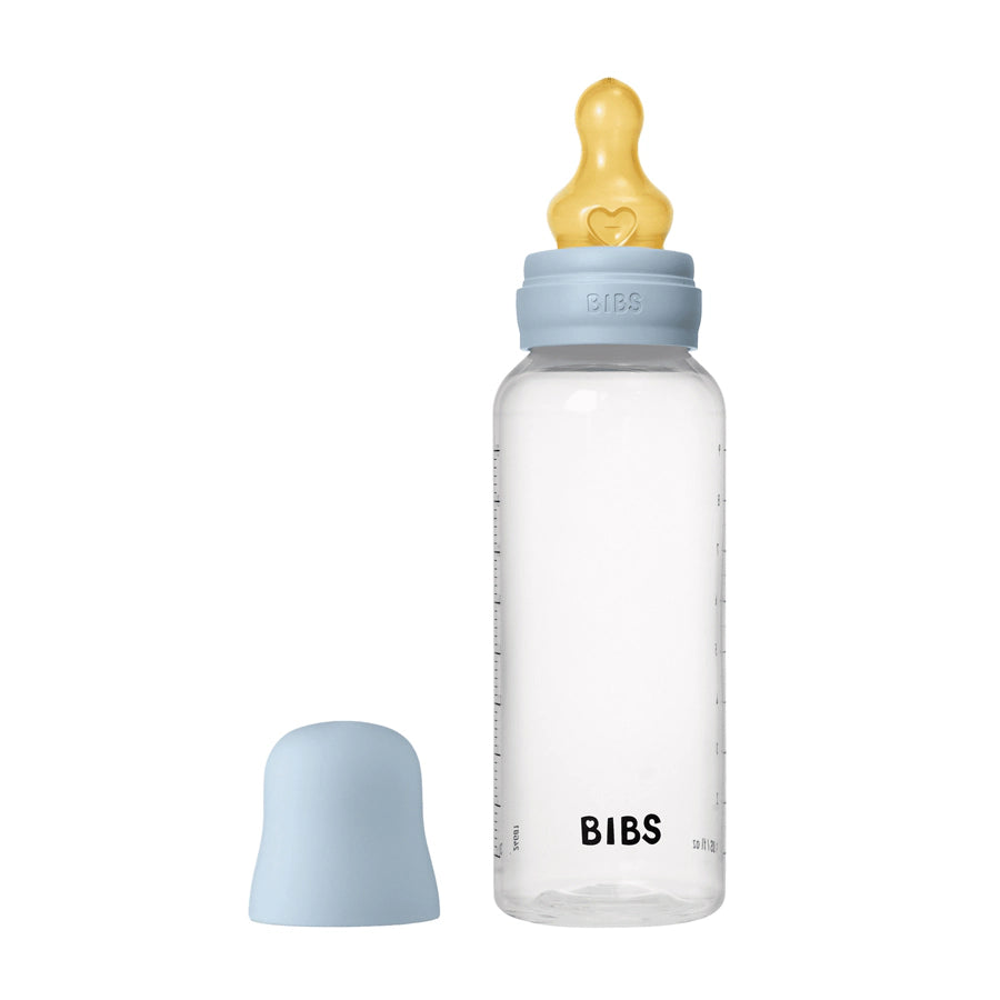 Bibs Baby Bottle Round Latex 1 Pack 270 ml Medium Flow Baby Blue