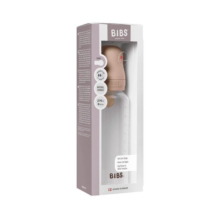 Bibs Baby Bottle Round Latex 1 Pack 270 ml Medium Flow Blush