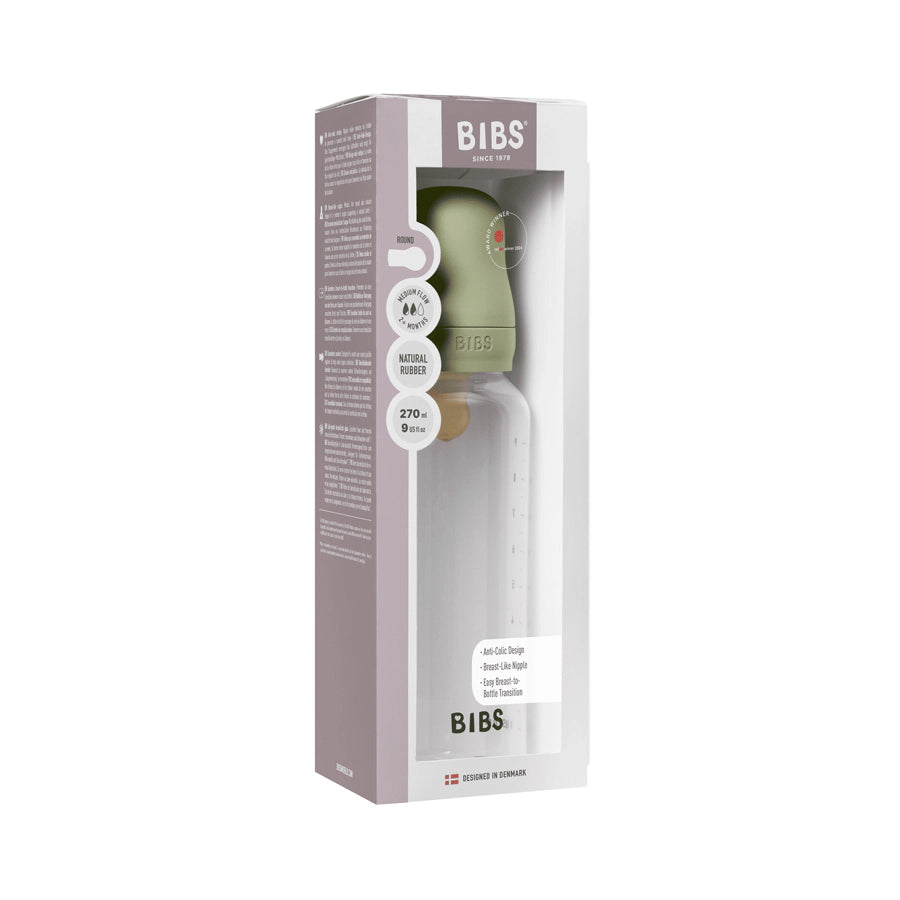 Bibs Baby Bottle Round Latex 1 Pack 270 ml Medium Flow Sage