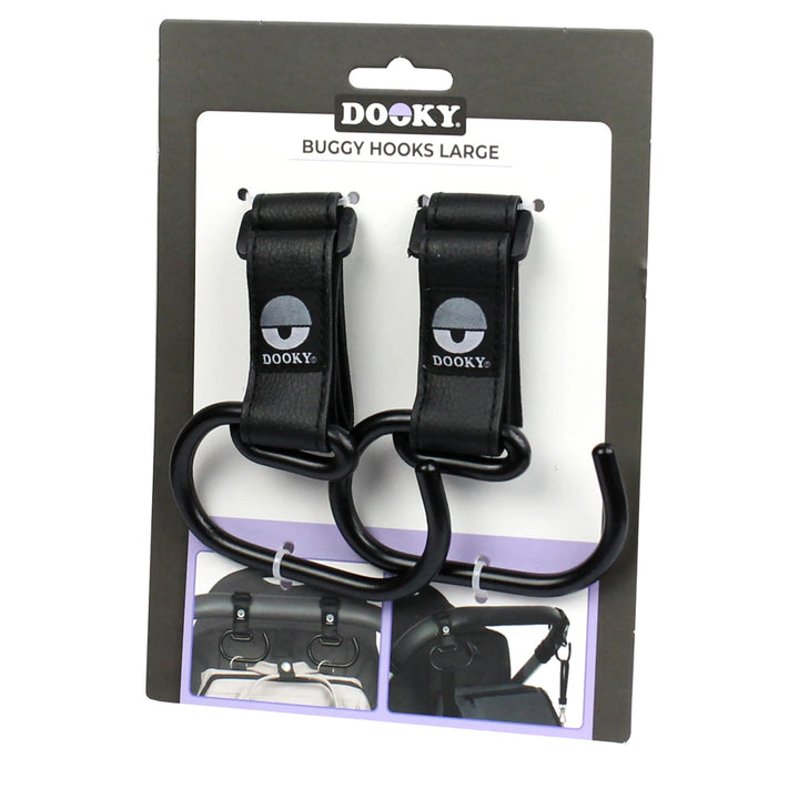 Dooky Buggy Hook Large 2pcs (Black)