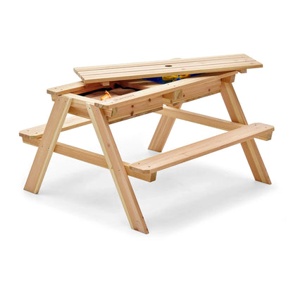 Plum Play Surfside Wooden Sand & Water Picnic Table-Natural