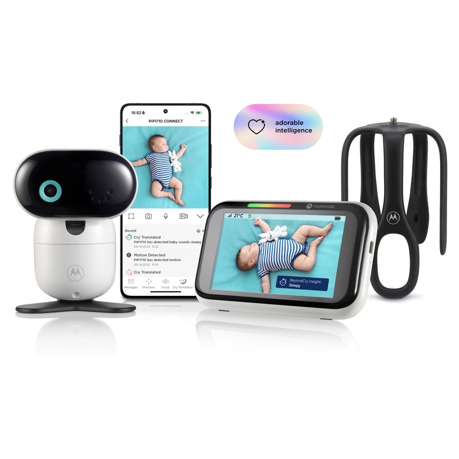 Motorola PIP1710 Connect Video Baby Monitor (5 Inch Display, Cry Translation, StarGrip)