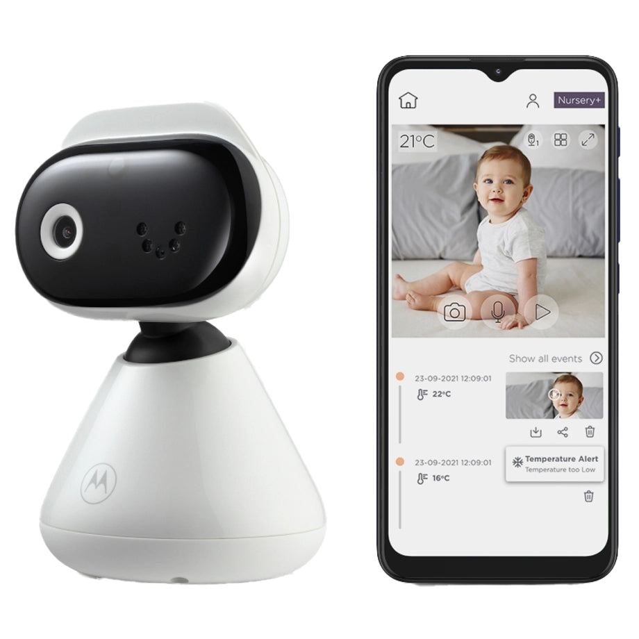 Motorola Nursery PIP1000 Baby Monitor (WiFi HD Camera, 2-Way Audio, Digital Zoom, Temperature Sensor, Lullabies, Night Vision)