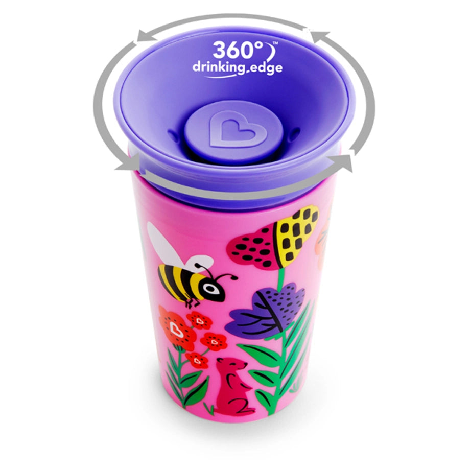 Munchkin Miracle 360° WildLove Sippy Cup Pack of 2 (Lemur & Bee)