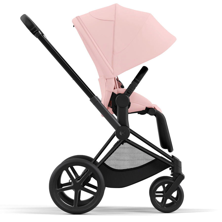 Cybex - إطار Priam باللون الأسود غير اللامع مع مجموعة مقعد Cybex - إطار Priam باللون الأسود غير اللامع مع مجموعة مقعد