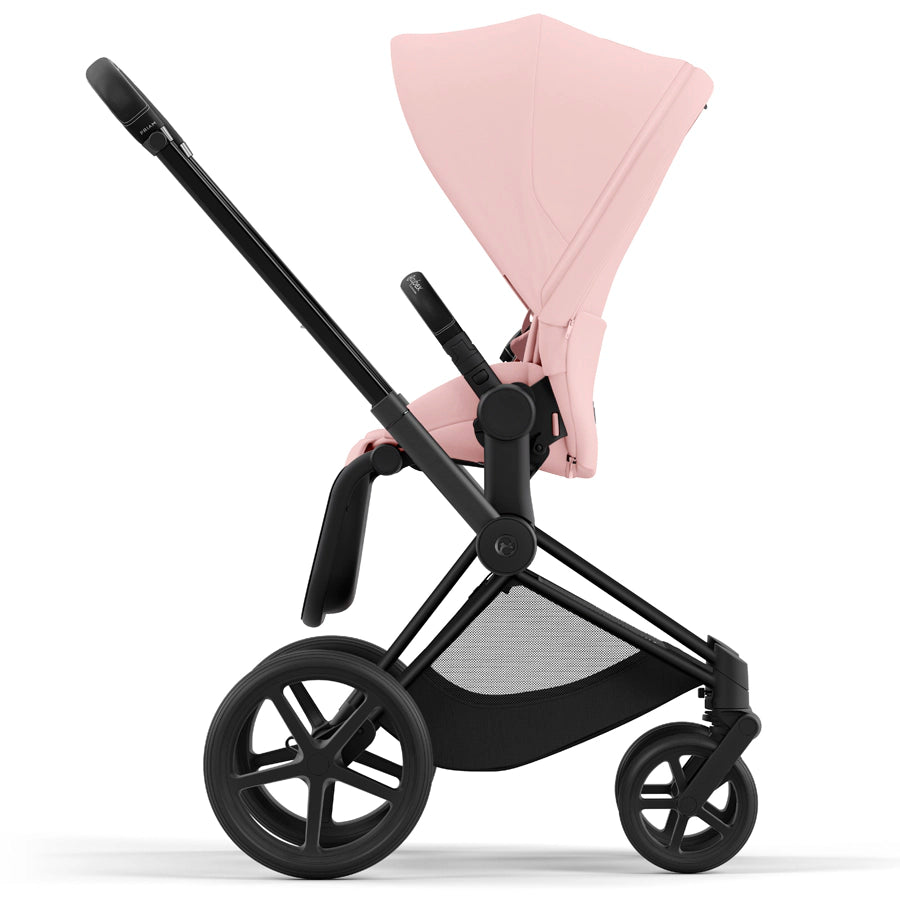 Cybex - إطار Priam باللون الأسود غير اللامع مع مجموعة مقعد Cybex - إطار Priam باللون الأسود غير اللامع مع مجموعة مقعد