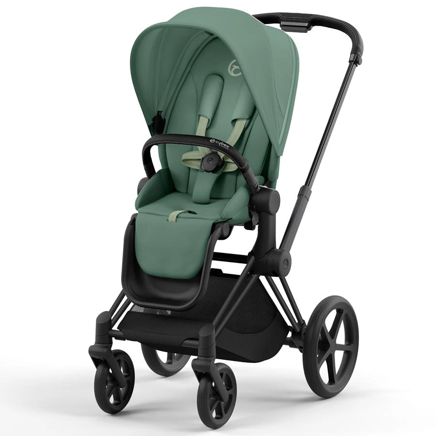 Cybex - إطار Priam باللون الأسود غير اللامع مع مجموعة مقعد Cybex - إطار Priam باللون الأسود غير اللامع مع مجموعة مقعد