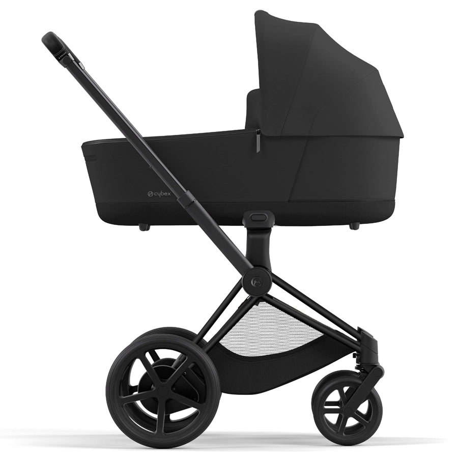 Cybex - إطار Priam باللون الأسود غير اللامع مع سرير حمل Lux (أسود بني) Cybex - إطار Priam باللون الأسود غير اللامع مع سرير حمل Lux (أسود بني)