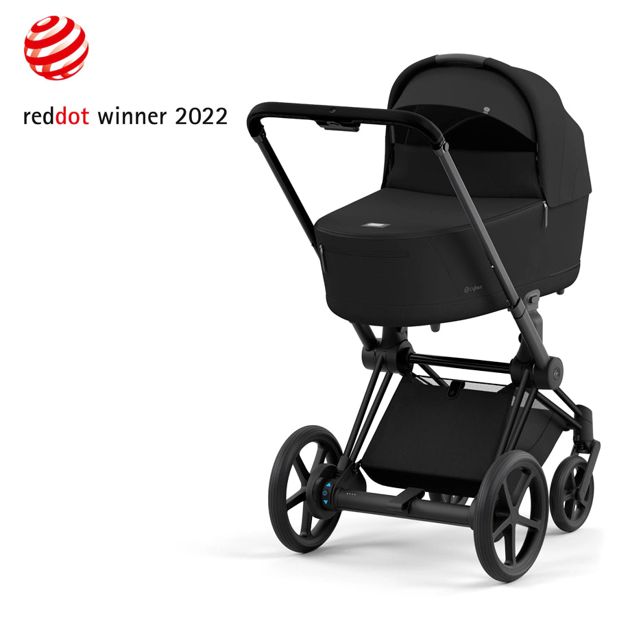 Cybex - إطار Priam باللون الأسود غير اللامع مع سرير حمل Lux (أسود بني) Cybex - إطار Priam باللون الأسود غير اللامع مع سرير حمل Lux (أسود بني)