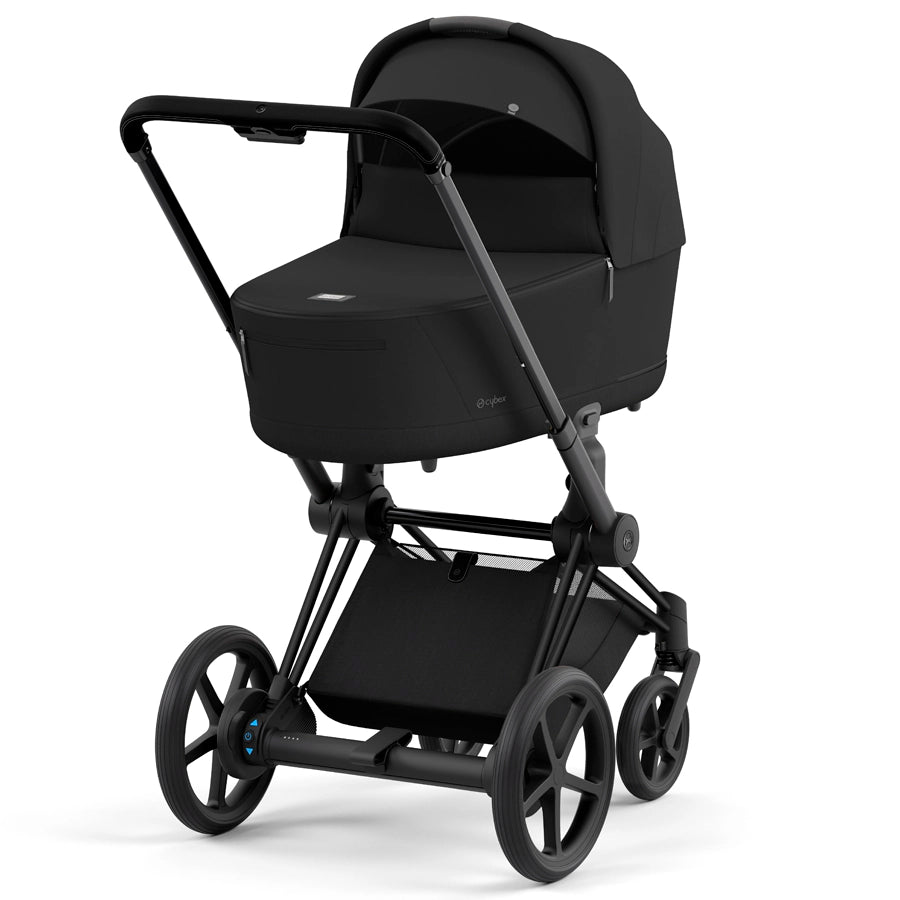 Cybex - إطار Priam باللون الأسود غير اللامع مع سرير حمل Lux (أسود بني) Cybex - إطار Priam باللون الأسود غير اللامع مع سرير حمل Lux (أسود بني)