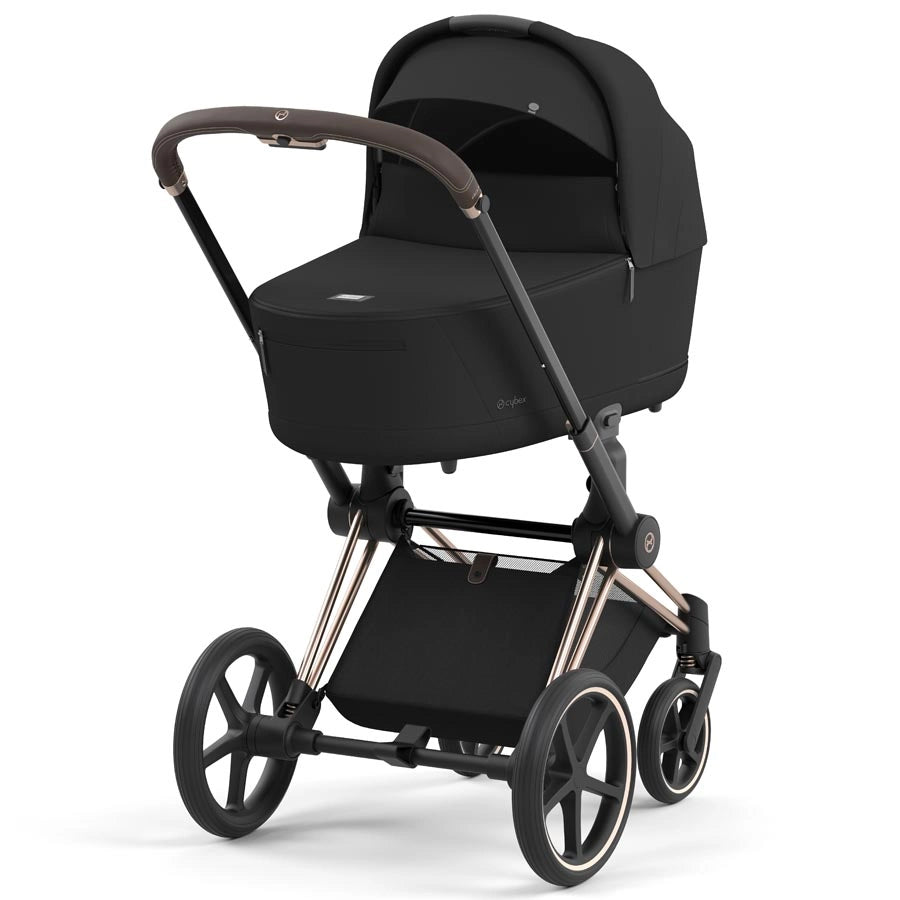 Cybex - Priam Rosegold Frame with Lux Carry Cot (Sepia Black)