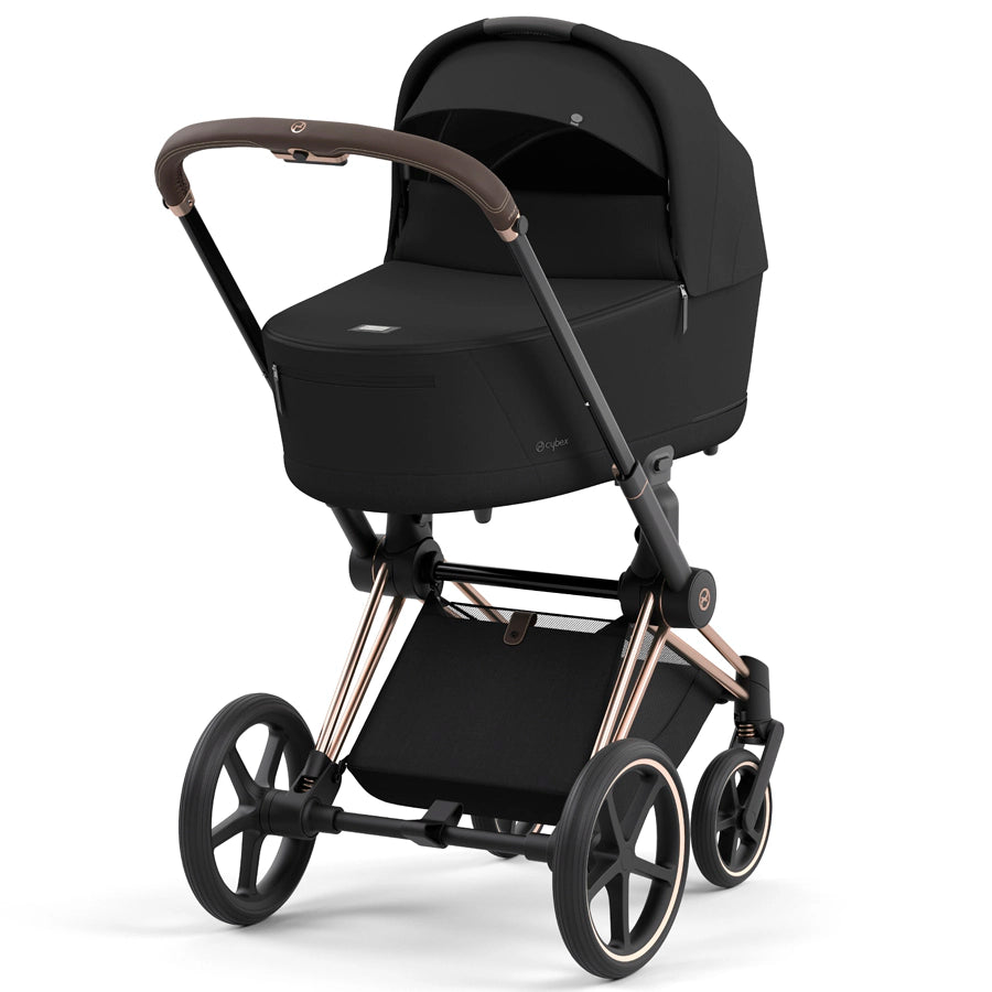 Cybex - Priam Rosegold Frame with Lux Carry Cot (Sepia Black)