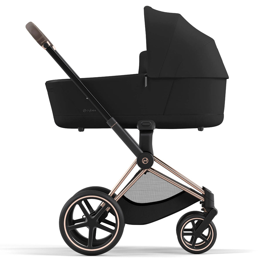 Cybex - Priam Rosegold Frame with Lux Carry Cot (Sepia Black)