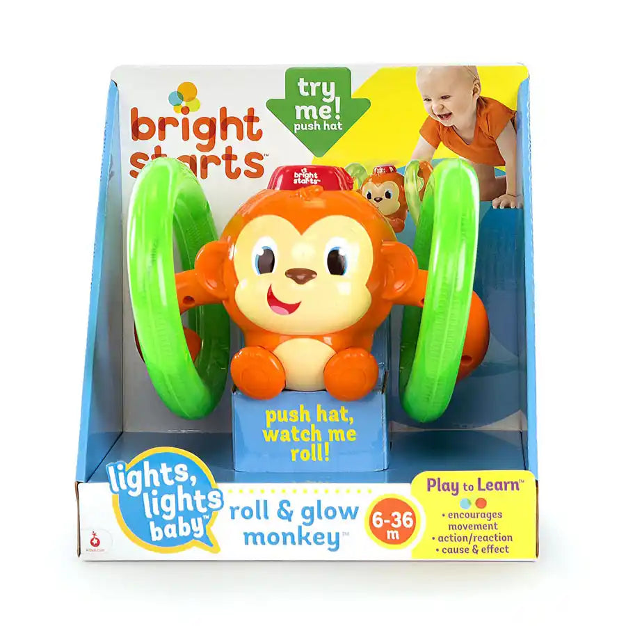Bright Starts Roll & Glow Monkey Toy
