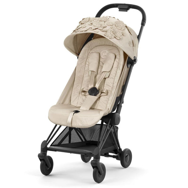 Cybex Coya Ultra Compact Stroller Simply Flowers (Beige/Matte Black)