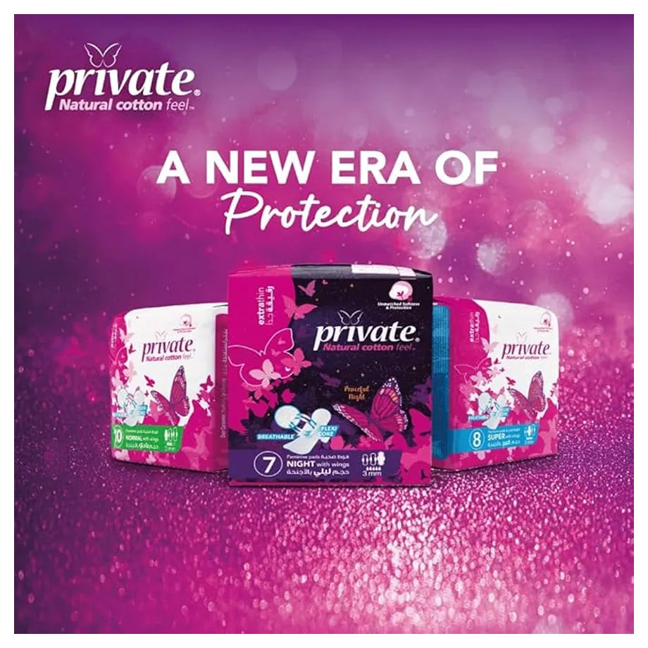 Private Extra Thin Super Sanitary Pads (16 Pads)