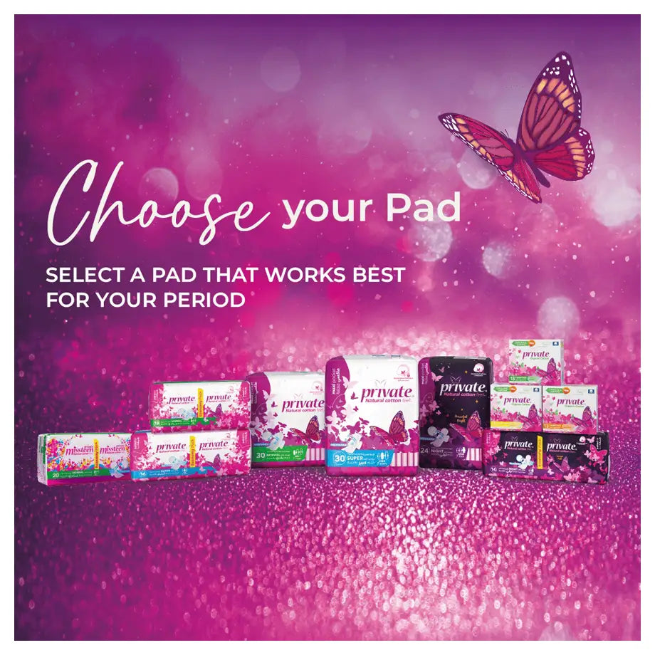 Private Extra Thin Night Sanitary Pads (14 Pads)