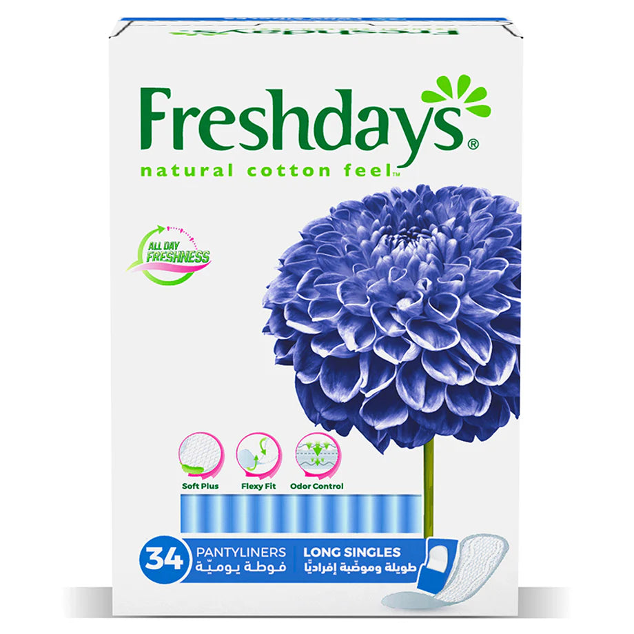 Freshdays Daily Liners Long Singles 34 Pads