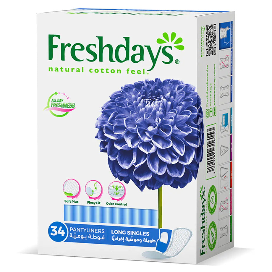 Freshdays Daily Liners Long Singles 34 Pads