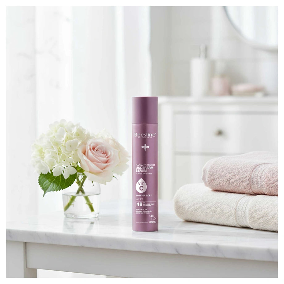 Beesline Radiant Bright Deo Serum Spray Powder Soft 150ml