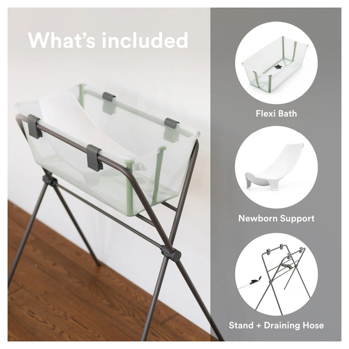 stokke flexi bath transparent green Stokke Flexi Bath Bundle (Transparent Green) – Halamama.com
