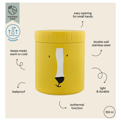 Trixie Double Wall Insulated Food Jar 350ml (Mr. Lion)