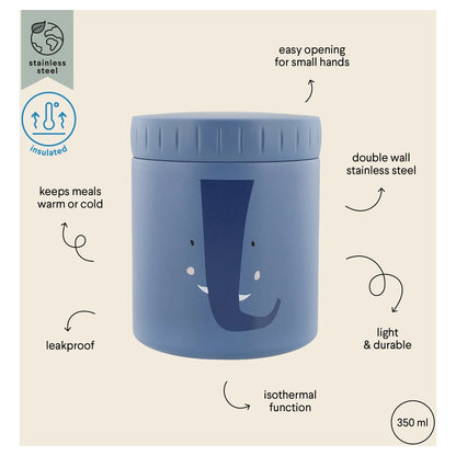 Trixie Double Wall Insulated Food Jar 350ml (Mrs. Elephant)