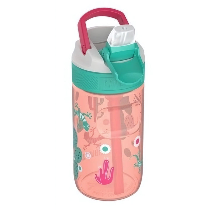 Kambukka Lagoon BPA Free Water Bottle with Straw Lid 400ml Cactus Gekko