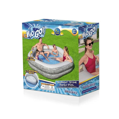 Bestway TruPrint Stone Family Pool (2.13 m x 2.06 m x 53 cm)