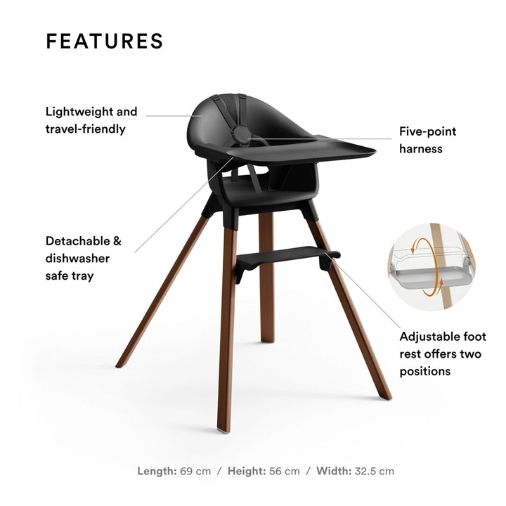 stokke clikk tray dimensions Stokke Clikk High Chair (Black Warm Brown) – Halamama.com