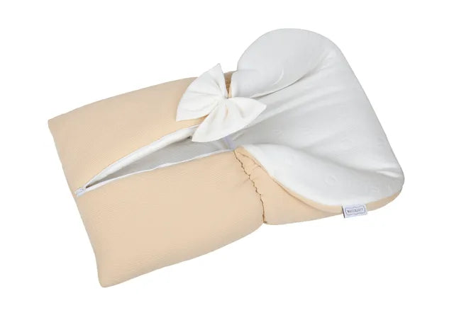 Little Angel White & Grey Sleeping Bag White W/Bow (Biege)