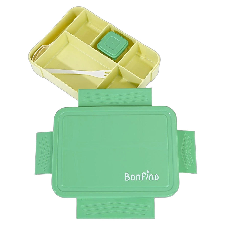 Bonfino Multi-Compartment Lunch Box Set (Green & Yellow)